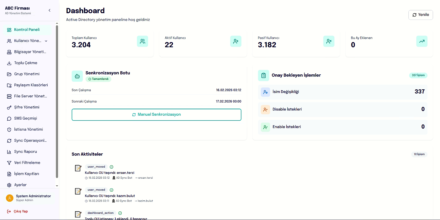 BulutraID Dashboard